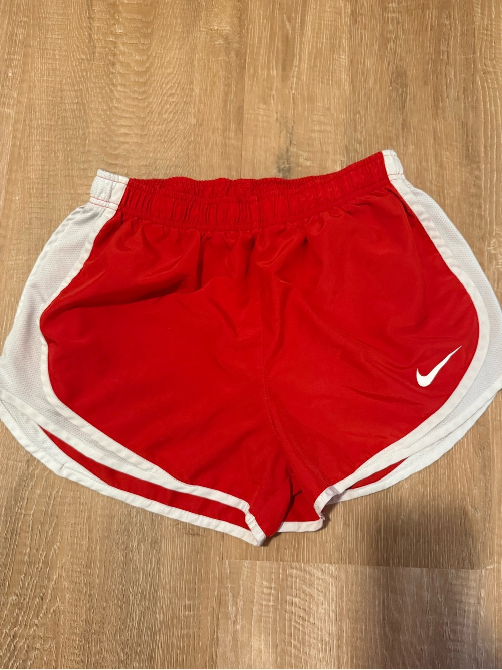 Nike Women's Red Athletic Shorts with White Trim